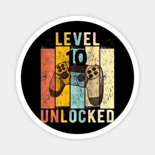 Kids 10th Birthday Level 10 Unlocked Video Gamer Magnet